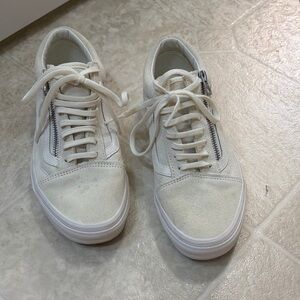 White Sneakers with Zipper Detail